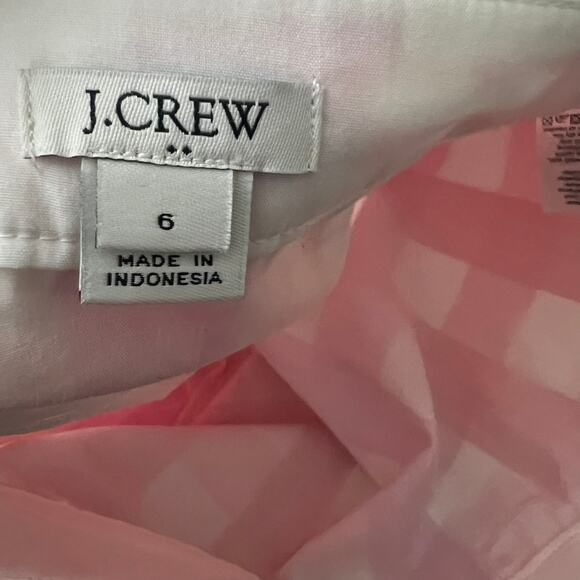 J. Crew Factory Printed Ruffle Mini Skirt in Cotton Poplin Pink Size 63 - Picture 7 of 9